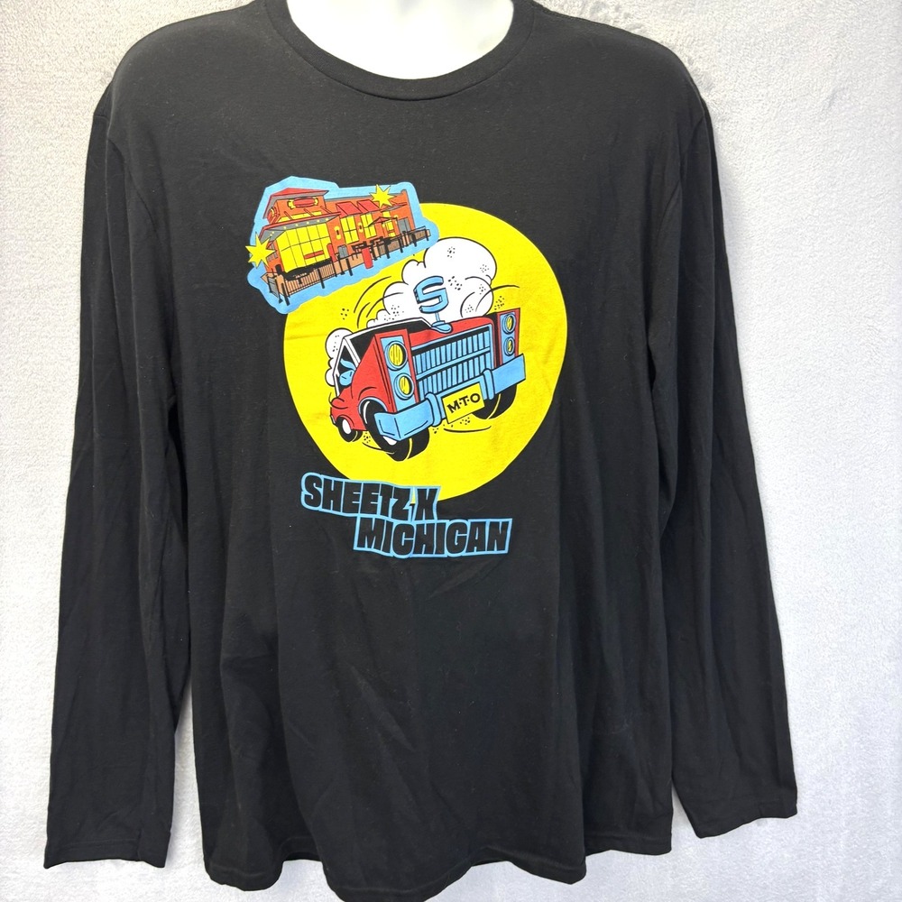 Sheetz Michigan Gas Station Graphic Long Sleeve Shirt Mens Large Black District‎ - Picture 2 of 11